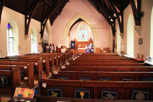 Inside St. Luke's looking east.