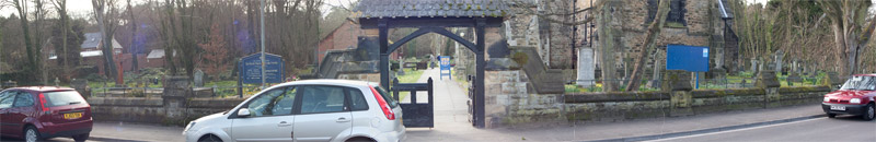 Roadway and lychgate